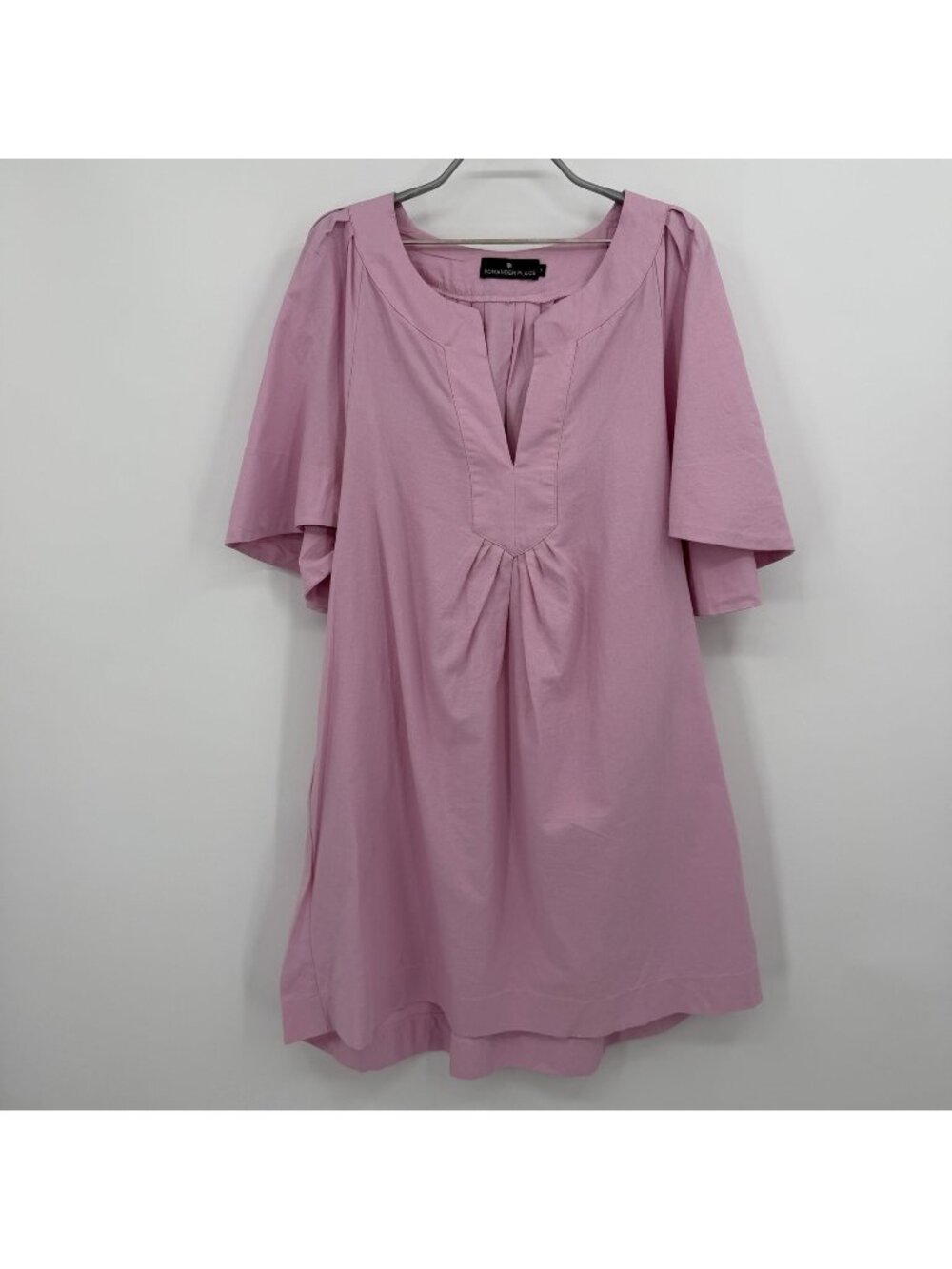 Pomander Place Tuckernuck Orchid Pink Finley Flutter Sleeve Dress Linen size L